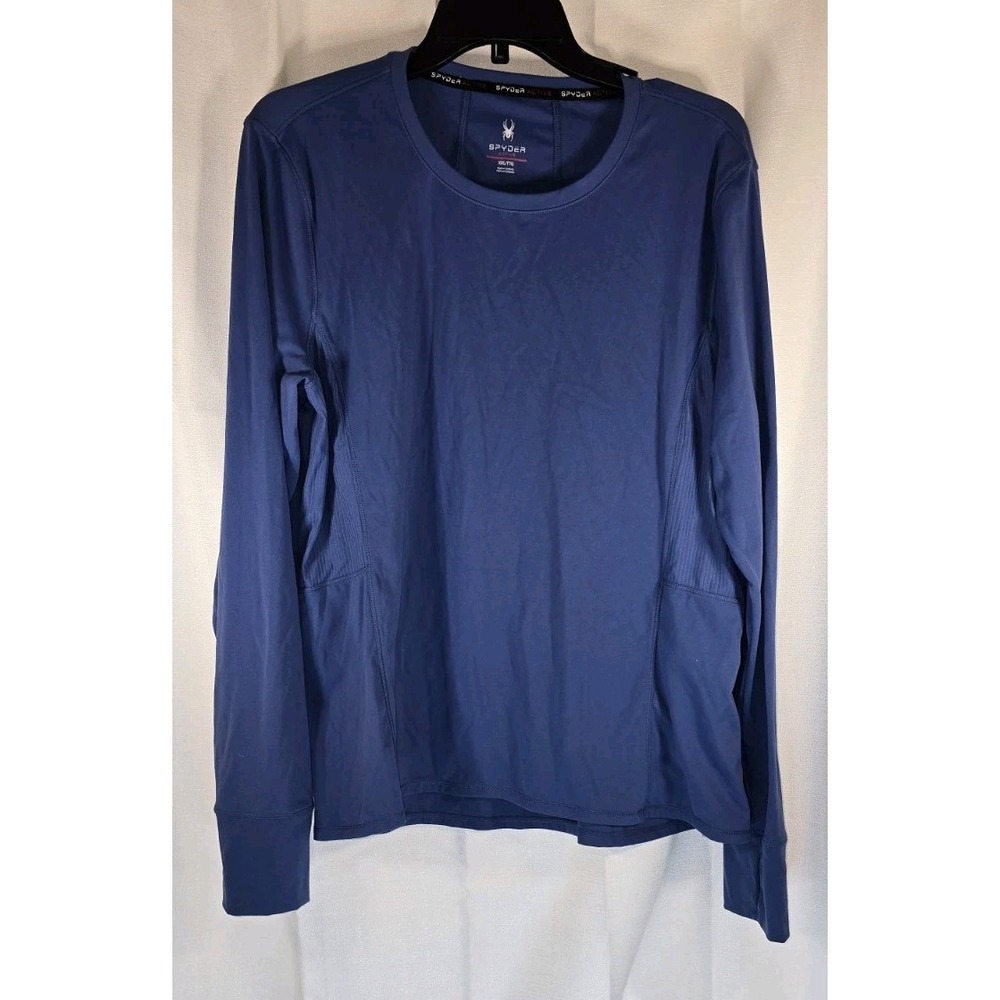 Spyder Mens‎ XXL 2XL Blue Compression Shirt Long Sleeve Base Activewear
